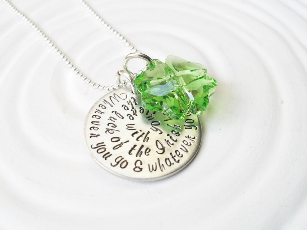 Irish Blessing Jewelry - Hand Stamped - Personalized Jewelry - Shamrock Necklace - Celtic Jewelry - Irish Necklace - St. Patrick's Day