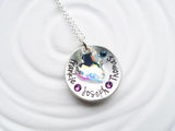 Swarovski Heart Necklace | Birthstone Name Jewelry | Mother's Necklace