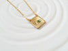 Gold Tone Birthstone Initial Necklace | Bar Necklace