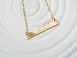 Roman Numerals Necklace | Personalized Gold Tone Bar Necklace