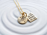 Not All Who Wander Are Lost | Compass Necklace | Gold Tone