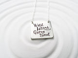 Wild Heart - Gypsy Soul - Square Bar Necklace - Hand Stamped - Personalized Jewelry - Personalized Bar Necklace - Gift for Her