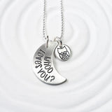 Whoo Loves You? Owl Necklace - Moon Necklace - Hand Stamped, Personalized Jewelry - Owl Always Love You Necklace - Valentine's Day Gift