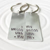I Belong With You Keychain Pair - Couple's Keychain - Valentine's Day Gift - Hand Stamped, Personalized Keychain - Gift for Him
