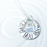 I Love You More Washer Necklace | Statement Swarovski Heart