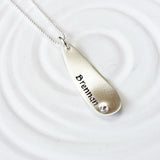 Elongated Teardrop Pendant | Sterling Silver Mother's Necklace