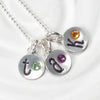 Mini Loop Top Tag Necklace | Birthstone Initial Charms