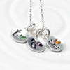 Mini Loop Top Tag Necklace | Birthstone Initial Charms