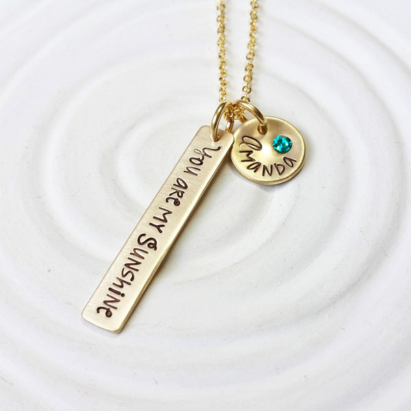 You Are My Sunshine | Birthstone Name Necklace