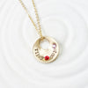 Gold Floating Hole Necklace | Birthstone Name Necklace