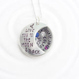 I Love You To The Moon & Back | Birthstone Multi Name Necklace