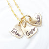 Itty Bitty Hearts Necklace | Mother's Name Necklace | Gold or Silver Options
