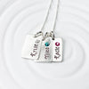 birthstone tag necklace