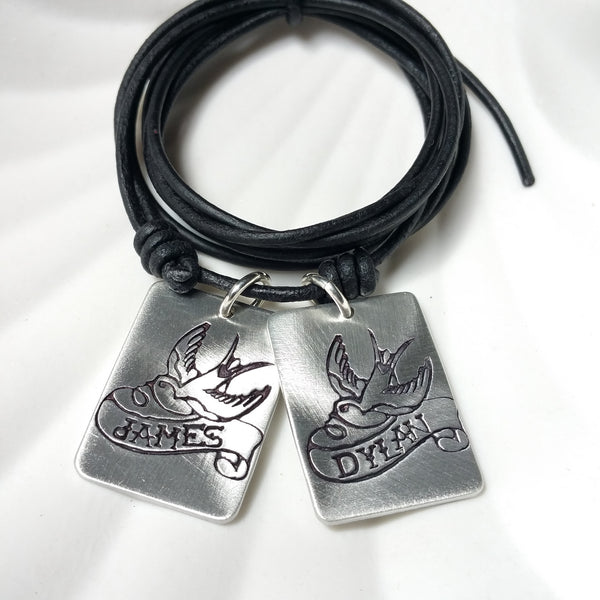 Tattoo Sparrow Necklace | Personalized Tattoo Banner