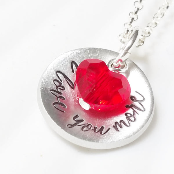 Itty Bitty I Love You More | Crystal Heart Necklace