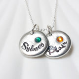 Pebble Name Neckace | Birthstone Mother's Necklace