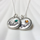 Pebble Name Neckace | Birthstone Mother's Necklace