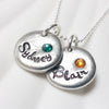 Pebble Name Neckace | Birthstone Mother's Necklace