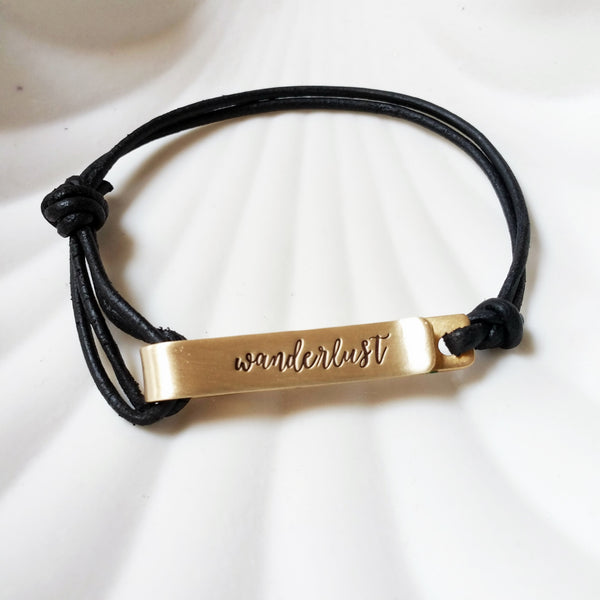 Personalized Fold Over Clasp | Leather Bracelet | Men's or Women's Sizes