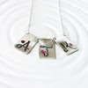 Rectangle Bunting Initial Necklace | Birthstone Jewelry