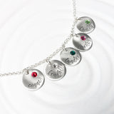 Multi Fixed Charm Necklace | Name and Birthstone Mother's Necklace