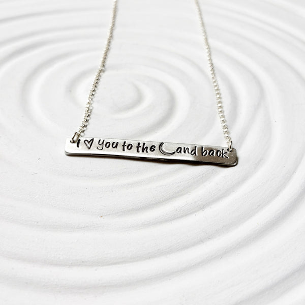I Love You To The Moon & Back | Bar Necklace
