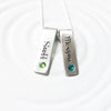 Rolled Top Birthstone Tag Necklace | Mother's Necklace