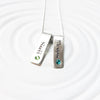 Rolled Top Birthstone Tag Necklace | Mother's Necklace