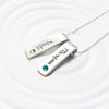 Rolled Top Birthstone Tag Necklace | Mother's Necklace