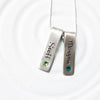 Rolled Top Birthstone Tag Necklace | Mother's Necklace