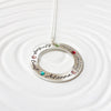 Large Birthstone Washer | Long Chain Option