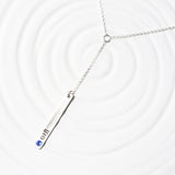 Y Shaped Bar Necklace | Birthstone Lariat Style Necklace