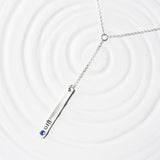 Y Shaped Bar Necklace | Birthstone Lariat Style Necklace