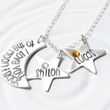 I Love You To The Moon & Back | Moon & Stars Necklace