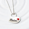 Floating Hole Heart | Tilted Heart Birthstone Necklace
