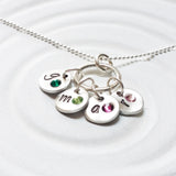 Mini Initial Disc Necklace | Charm Ring Necklace