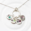 Mini Initial Disc Necklace | Charm Ring Necklace