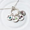 Mini Initial Disc Necklace | Charm Ring Necklace