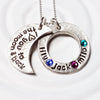 I Love You To The Moon & Back | Birthstone Washer Necklace