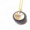 Sea Glass Compass Necklace | Gold Compass Charm