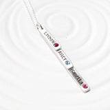 Layered Skinny Bar Necklace | Birthstone Mother's Necklace
