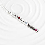 Layered Skinny Bar Necklace | Birthstone Mother's Necklace