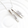 Mini Roll Top Tags | Mother's Name Necklace