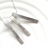 Mini Roll Top Tags | Mother's Name Necklace