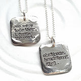 Vintage Page | Small Square Literary Quote Necklace