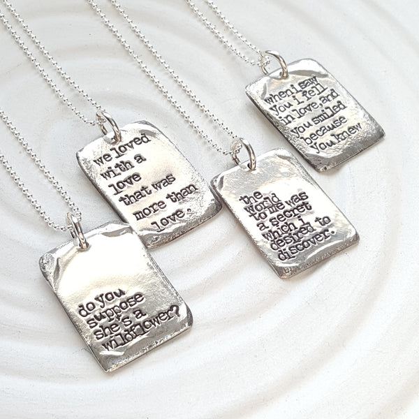 Vintage Page | Large Literary Quote Necklace