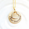 I Love You More | Two Tone Heart Necklace