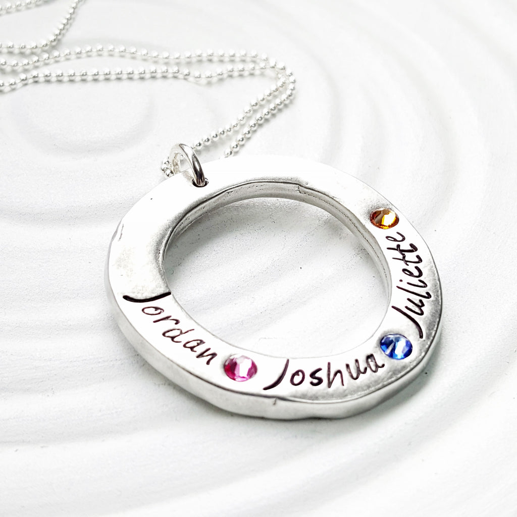 Organic Washer Necklace | Birthstone Mother's Necklace