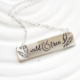 Inspirational Message Necklace | Feather Border