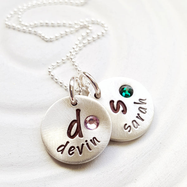 Oversized Initial and Name Necklace | Mother's Charm Necklace